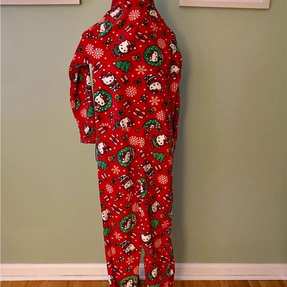 Women’s Hello Kitty Holiday Hooded Footed Onesie Size Small - Picture 3 of 5